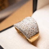 Anel Shine Bold Pavê De Diamantes em Ouro Branco