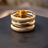 Anel Vivara Lumiere Em Ouro Amarelo Com Diamantes