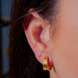 Brincos Argolas Vivara Em Ouro Amarelo Fosqueadas