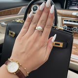 Anel Hstern Em Ouro Nobre Coleção Pérolas Com Diamantes