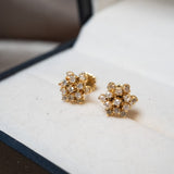 Brincos Chuveirinho Buquê De Diamantes Em Ouro Amarelo