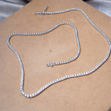 Colar Riviera Em Ouro Branco Com Diamantes De 05 Pontos 9,75 Cts