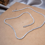 Colar Riviera Em Ouro Branco Com Diamantes De 05 Pontos 9,75 Cts