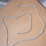 Colar Riviera Em Ouro Branco Com Diamantes De 05 Pontos 9,75 Cts