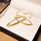 Brincos Argolas Navette Em Ouro Amarelo E Diamantes