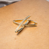 Brincos Argolas Navette Em Ouro Amarelo E Diamantes