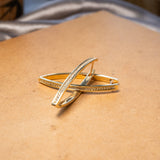 Brincos Argolas Navette Em Ouro Amarelo E Diamantes