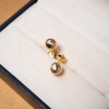 Brinco Stud Bolinha Lisa Em Ouro Amarelo