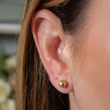 Brinco Stud Bolinha Lisa Em Ouro Amarelo