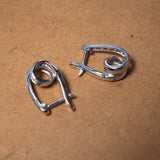 Brinco Argolinha Delicada Em Ouro Branco E Diamante