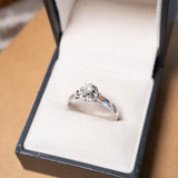 Anel Solitário Vintage em Ouro Branco e Diamante de 25 Pontos