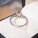 Anel Coração Delicado Em Ouro Branco 14k e Diamantes