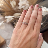 Anel Coração Delicado Em Ouro Branco 14k e Diamantes