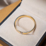 Anel Solitário Em Ouro Amarelo E Diamante De 08 Pontos