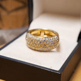 Anel Pavê De Diamantes Bold Em Ouro Amarel 18K 3,39 Cts