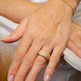 Anel Pavê De Diamantes Bold Em Ouro Amarel 18K 3,39 Cts