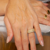 Anel Pavê De Diamantes Bold Em Ouro Amarel 18K 3,39 Cts