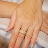 Anel Pavê De Diamantes Bold Em Ouro Amarel 18K 3,39 Cts