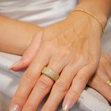 Anel Pavê De Diamantes Bold Em Ouro Amarel 18K 3,39 Cts
