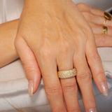 Anel Pavê De Diamantes Bold Em Ouro Amarel 18K 3,39 Cts
