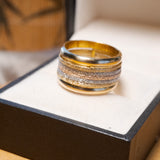 Anel Bold Cores Em Ouro Amarelo, Branco E Rosê