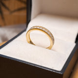 Anel Meia Aliança Vivara Em Ouro Amarelo E Diamantes 05 Pontos