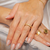 Anel Meia Aliança Vivara Em Ouro Amarelo E Diamantes 05 Pontos