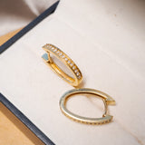 Brinco Argolinha Em Ouro Amarelo 18K E Diamantes