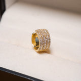 Brinco Piercing De Pressão Em Ouro Amarelo E Diamantes