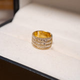 Brinco Piercing De Pressão Em Ouro Amarelo E Diamantes