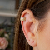Brinco Piercing De Pressão Em Ouro Amarelo E Diamantes