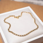 Pulseira elo português delicada em ouro amarelo de 21 cm e 1.6g.