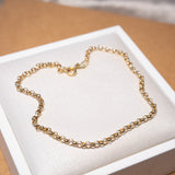 Pulseira elo português delicada em ouro amarelo de 21 cm e 1.6g.