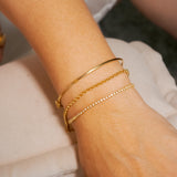 Pulseira Elo Português Delicada Em Ouro Amarelo 21 Centímetros