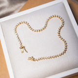 Pulseira riviera em ouro amarelo com 71 diamantes lapidação brilhante totalizando 1.42 ct.