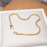 Pulseira Riviera De Diamantes Em Ouro Amarelo 1,42 Ct 16 cm