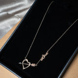 Colar Hstern Mycollection Coração Flechado Em Ouro Rosê E Diamantes Cognac