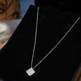 Colar Ponto De Luz Square Em Ouro Branco E Diamantes