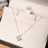 Colar Ponto De Luz Square Em Ouro Branco E Diamantes