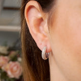 Brinco Argolas Em Ouro Branco Com Diamantes