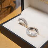 Brinco Argolas Em Ouro Branco Com Diamantes