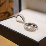 Brinco Argolas Em Ouro Branco Com Diamantes