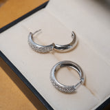 Brinco Argolas Em Ouro Branco Com Diamantes