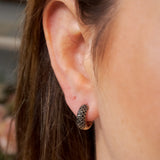 Brinco Argola Hstern Em Ouro Nobre Com Diamantes Negros