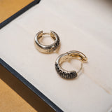 Brinco Argola Hstern Em Ouro Nobre Com Diamantes Negros