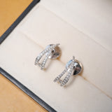 Brinco Meia Argola Vivara Em Ouro Branco E Diamantes