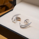 Brinco Meia Argola Vivara Em Ouro Branco E Diamantes