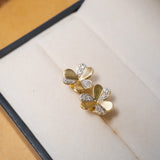 Brincos Flor Em Ouro Amarelo 18K E Diamantes