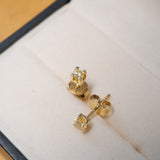 Brinco Solitário Em Ouro Amarelo Com Diamante 08 Pontos