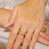 Anel Square BOLD Em Ouro Amarelo 18K E Diamantes
